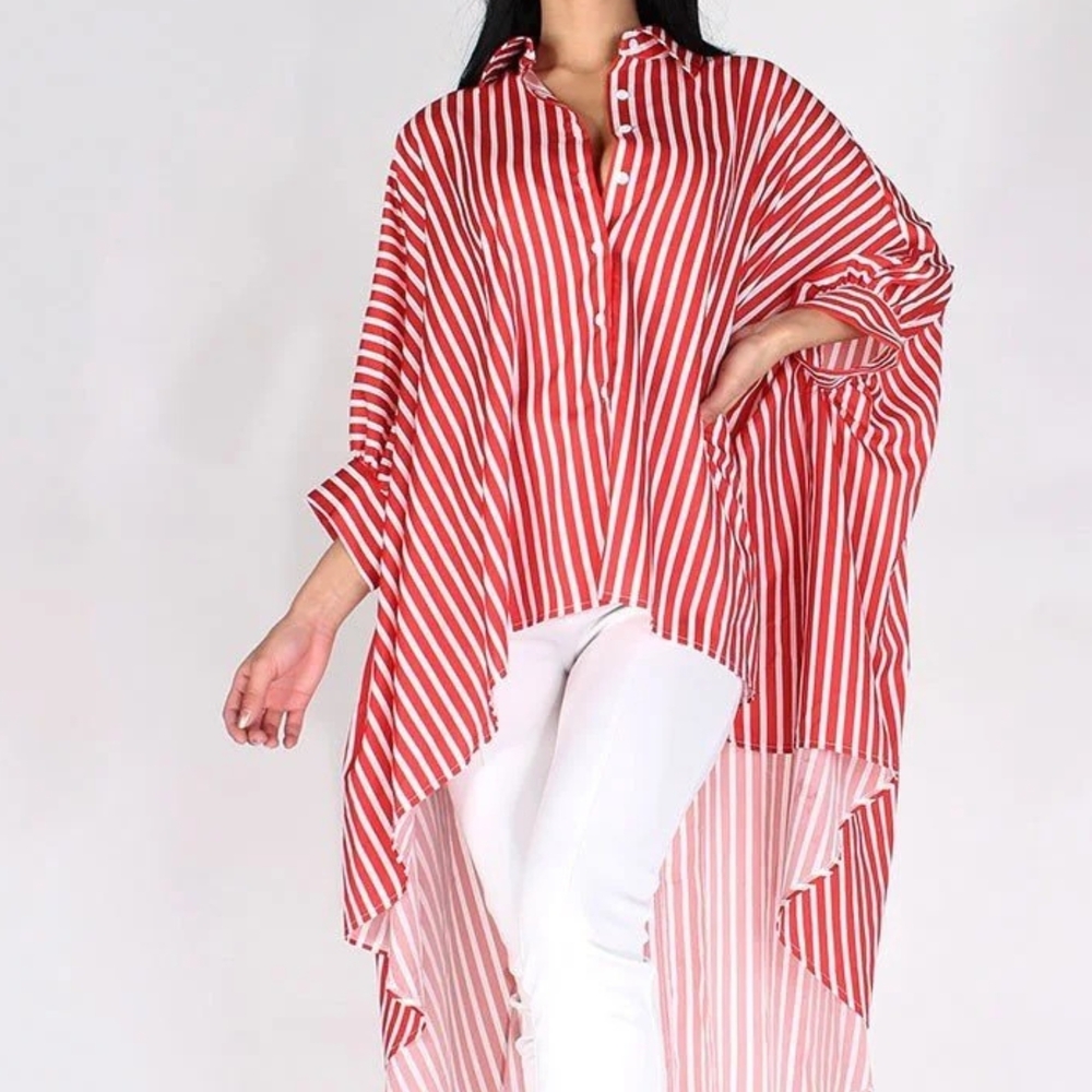 Red Striped Women's Top